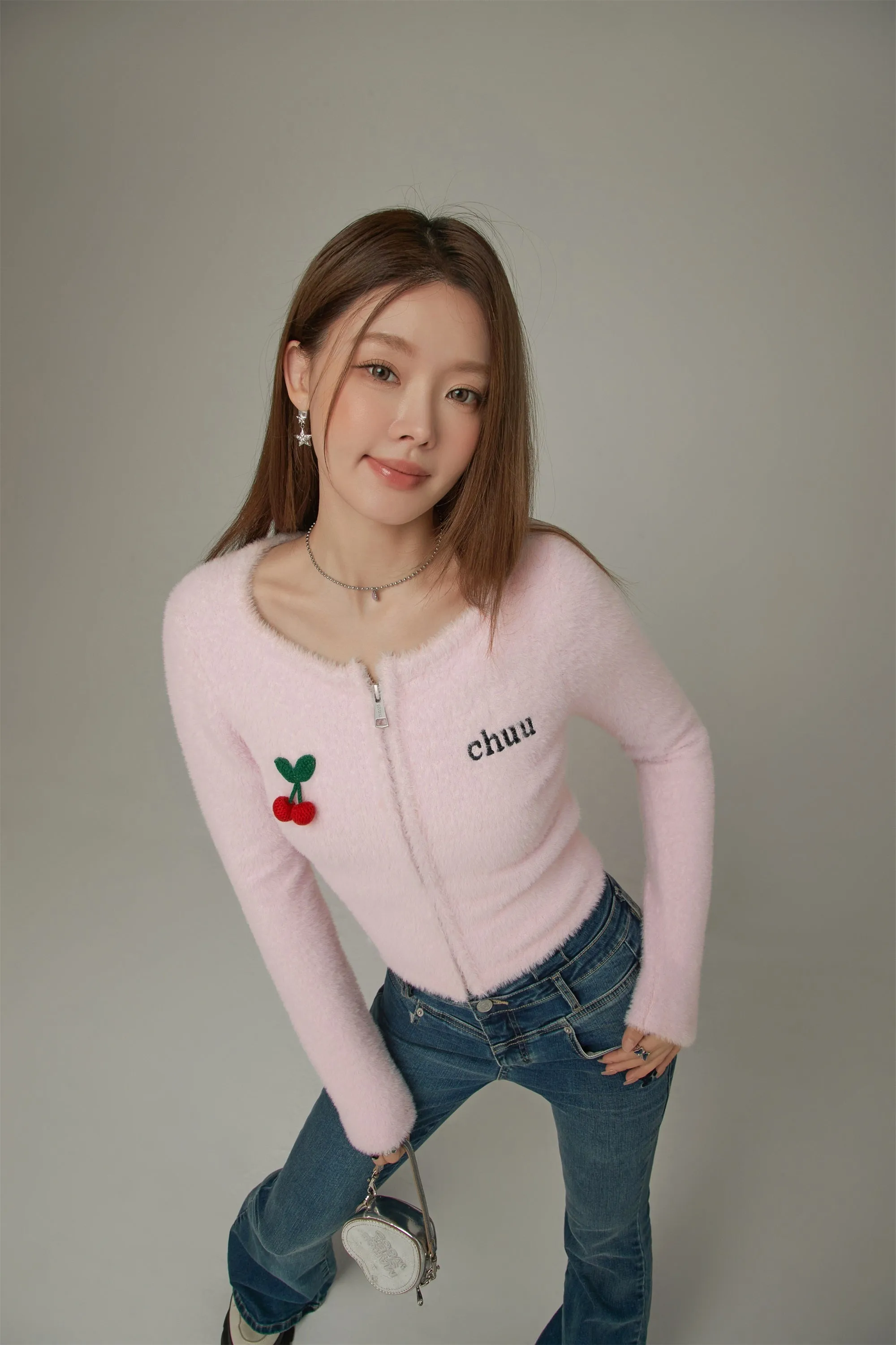 Logo Cherry Knit Cardigan