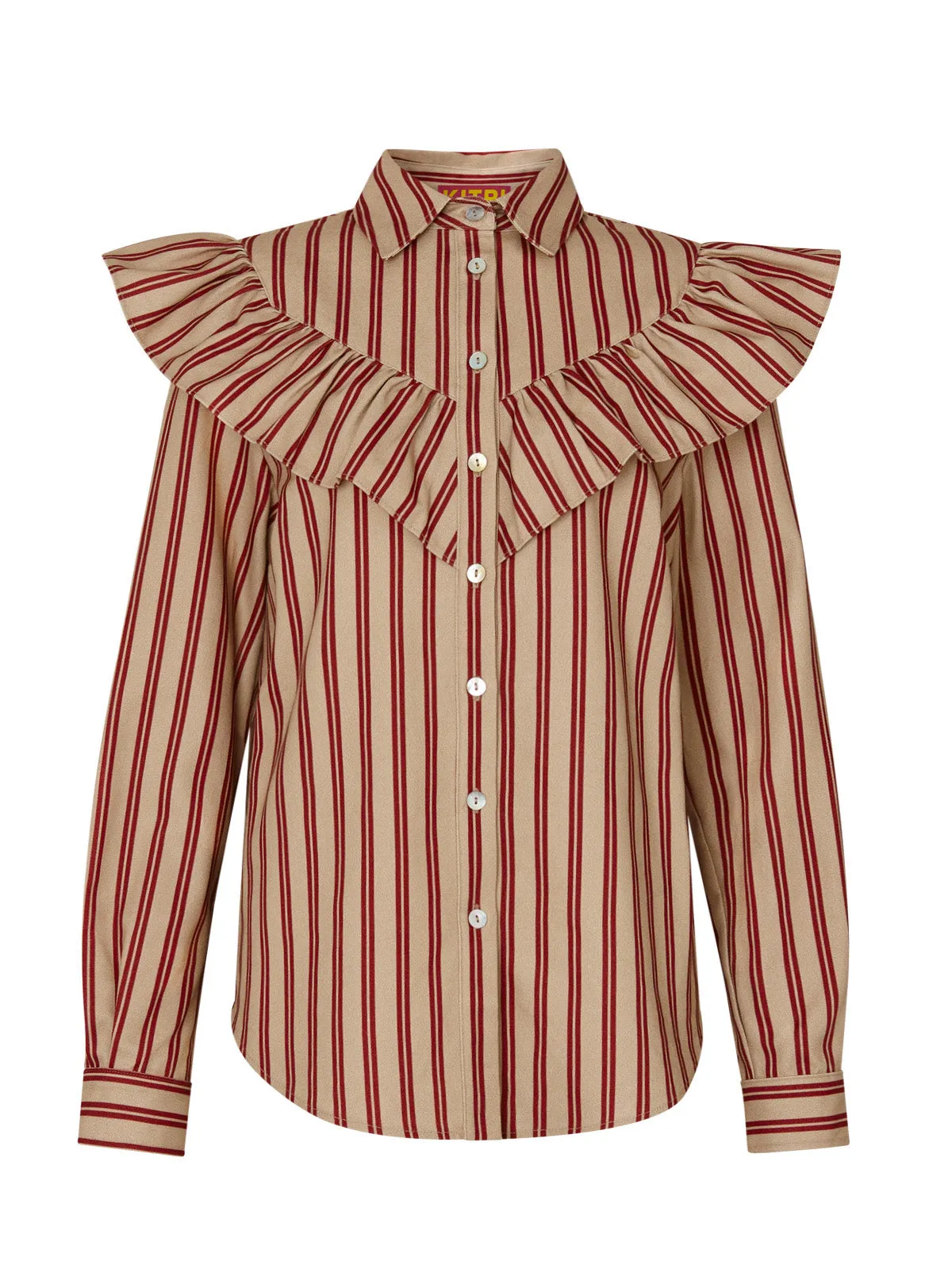 Lucinda Striped Canvas Frilled Shirt