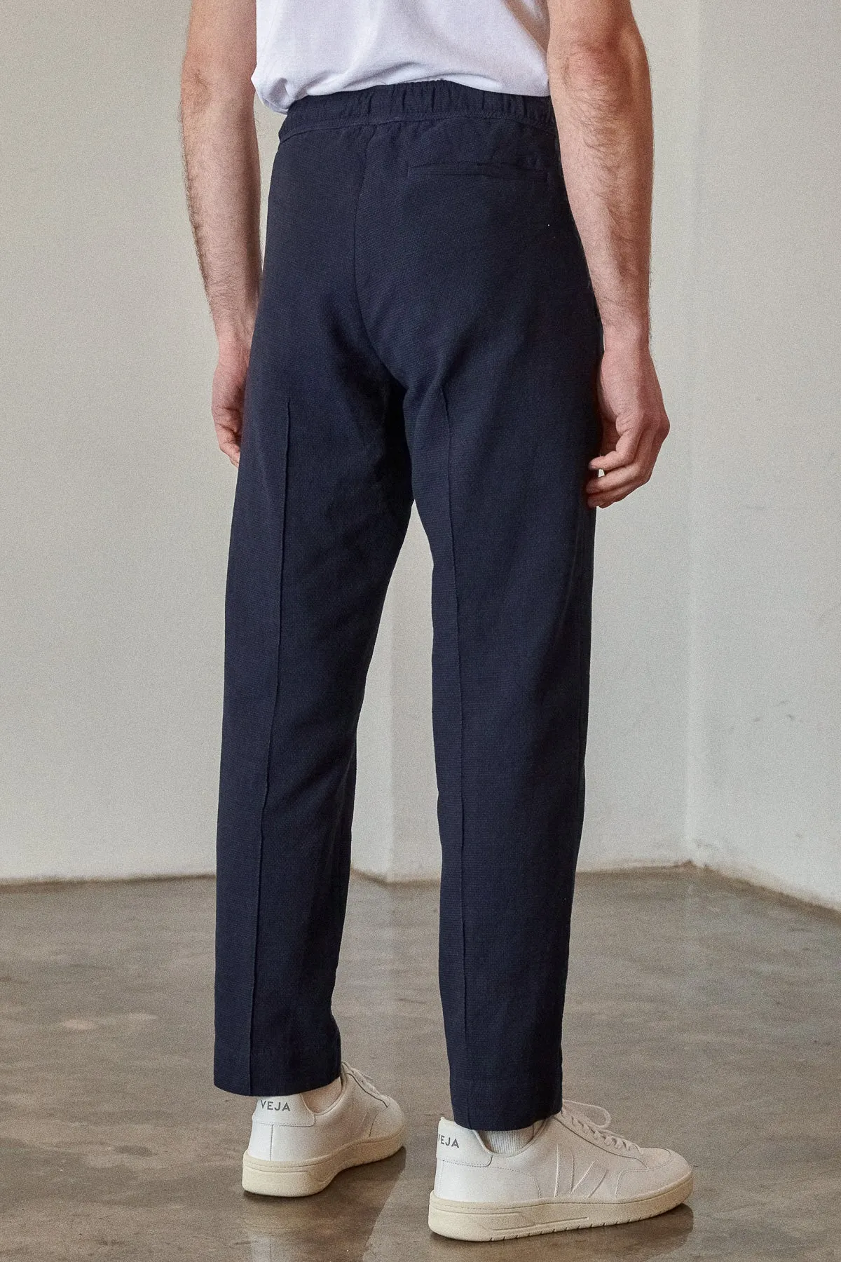 MAX trousers eco structured navy