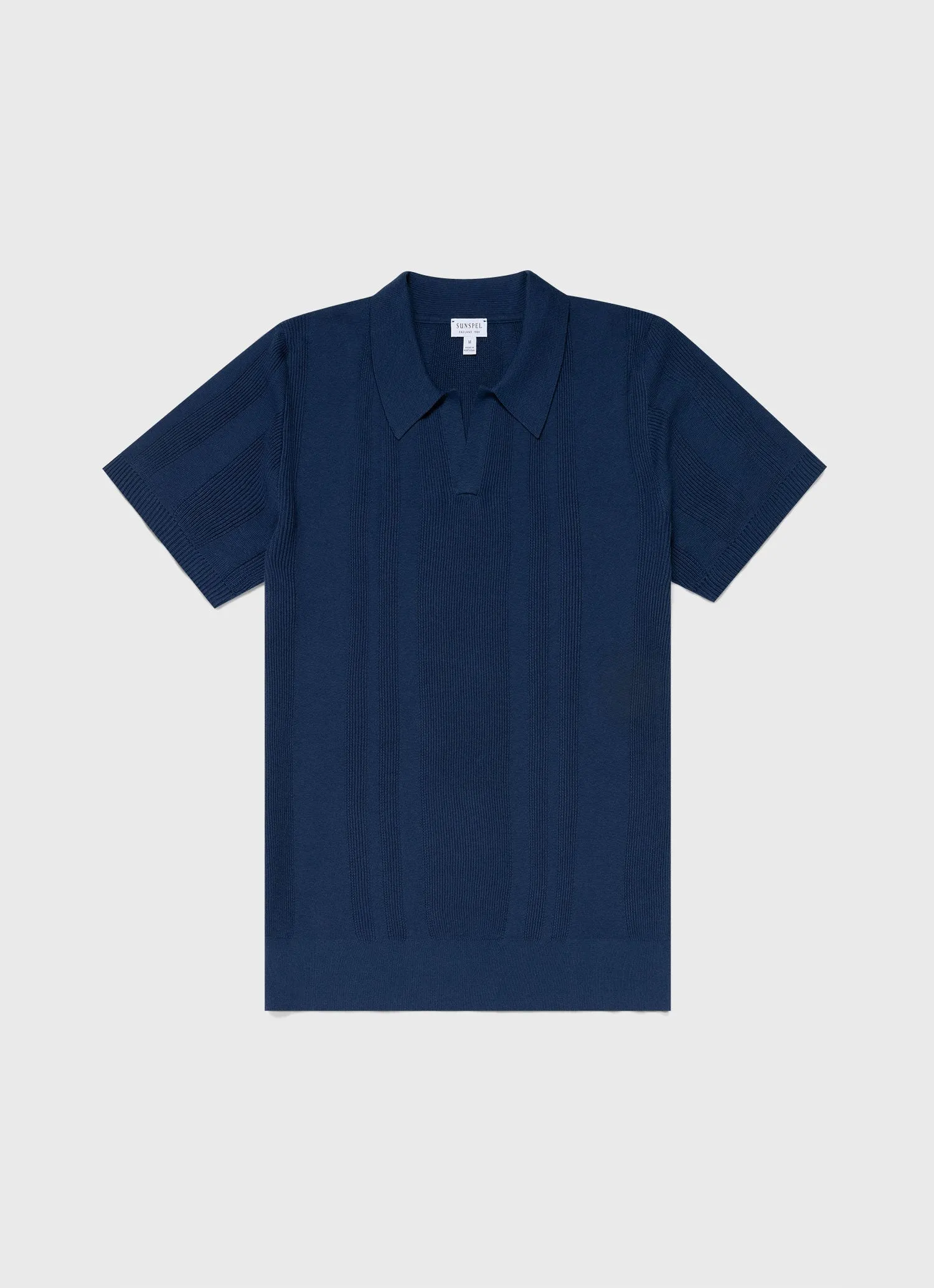 Men's Rib Knit Polo Shirt in Coast