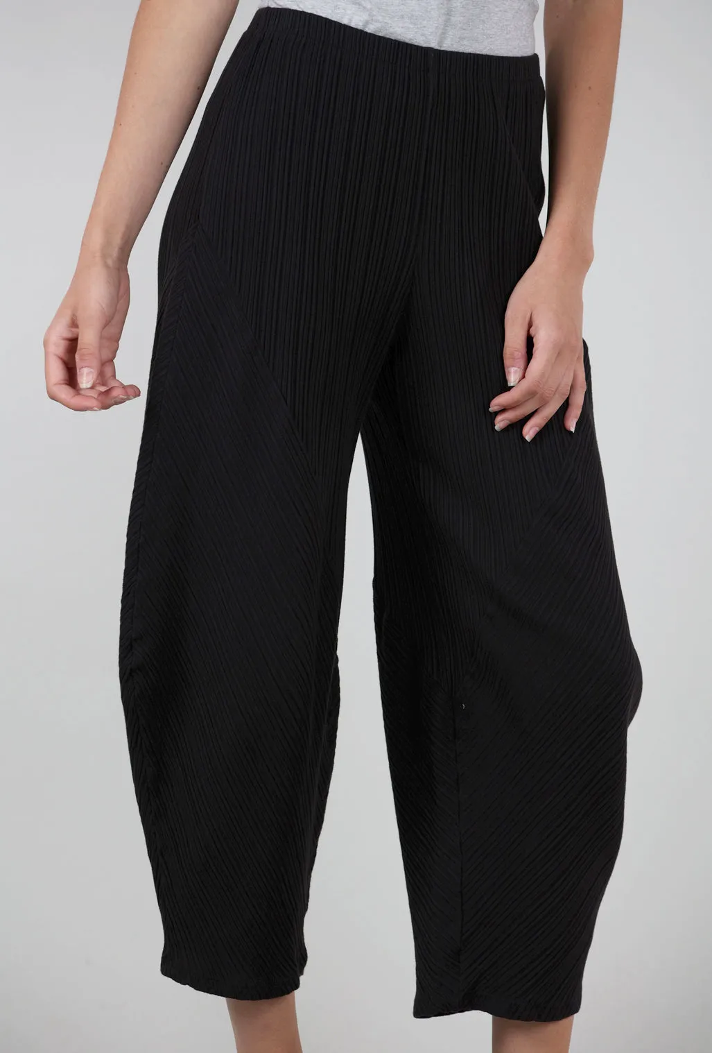 Micropleat Lantern Pant, Black