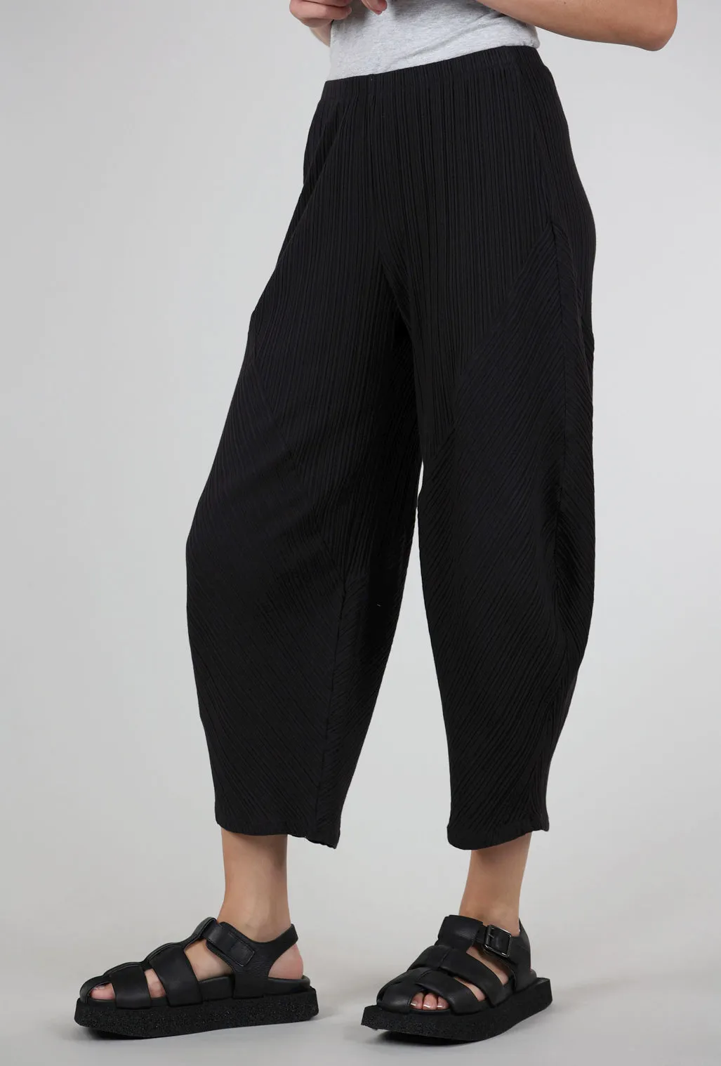 Micropleat Lantern Pant, Black