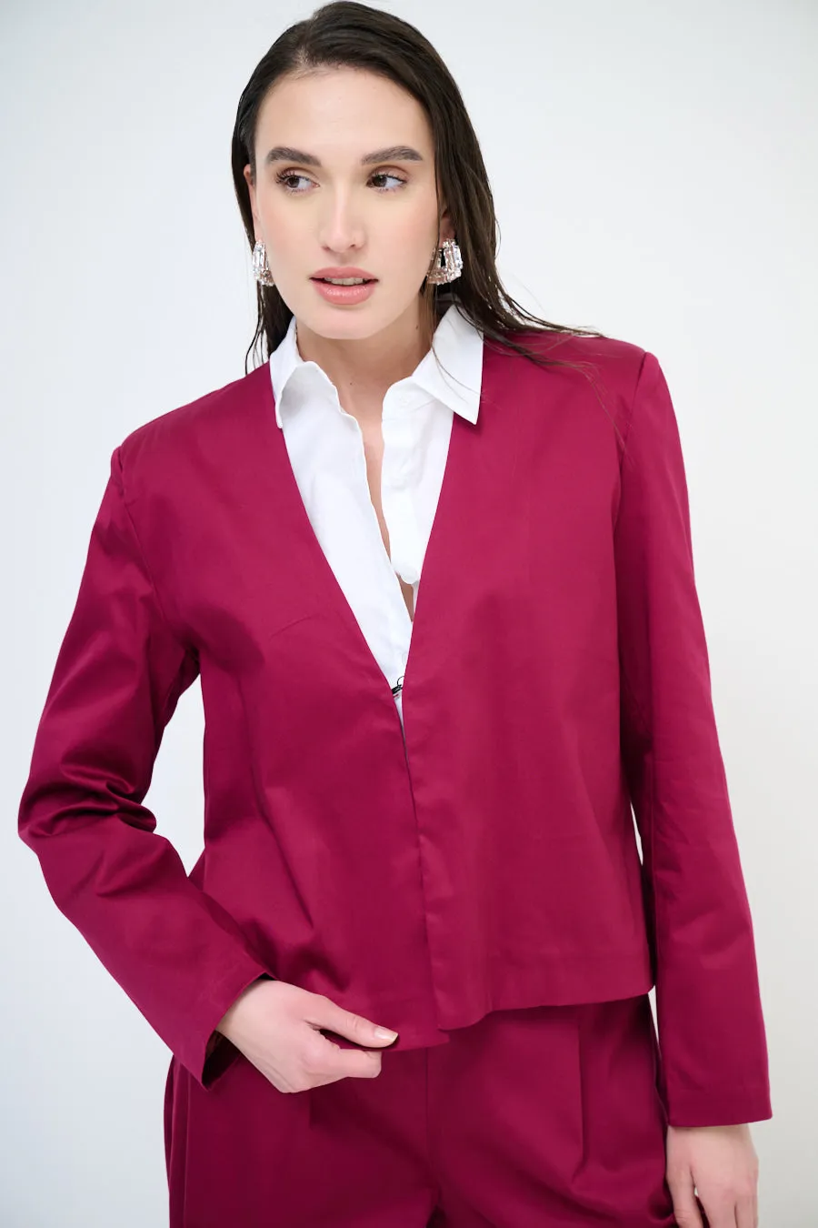 Minimalist open-front blazer wholesale