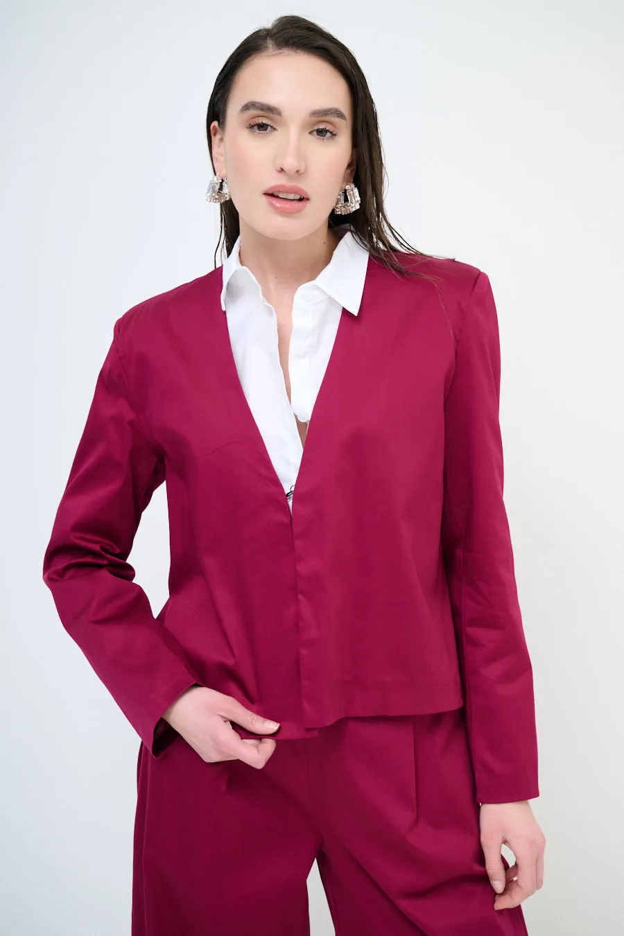 Minimalist open-front blazer wholesale