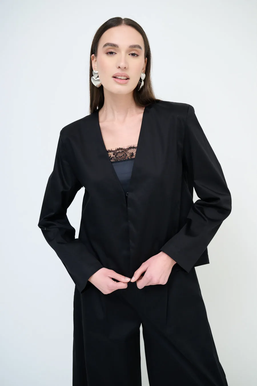 Minimalist open-front blazer wholesale