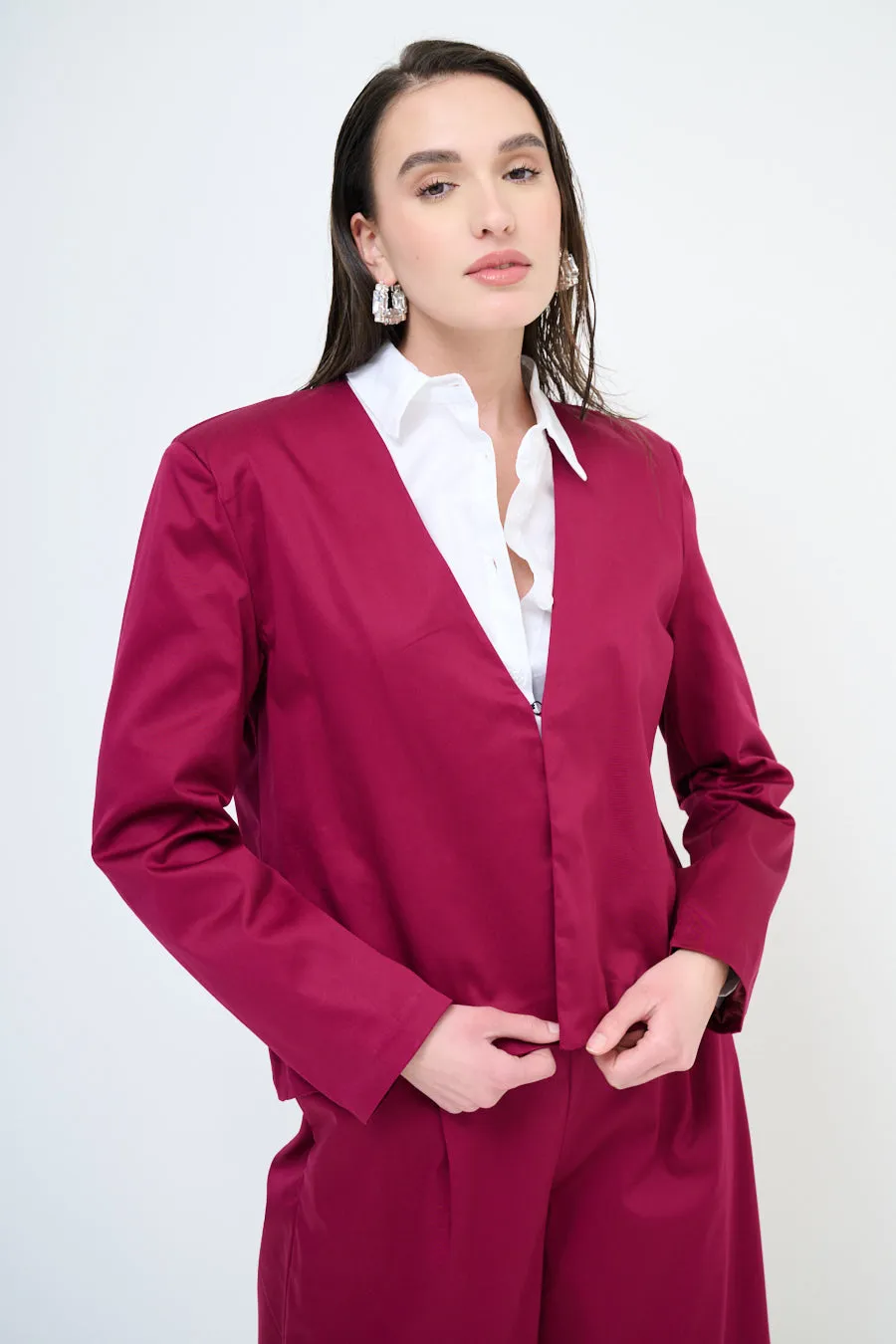 Minimalist open-front blazer wholesale