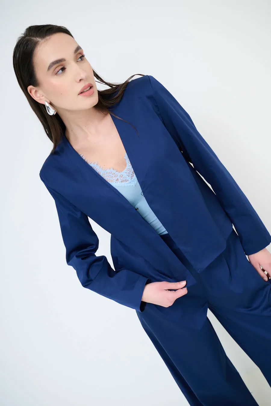 Minimalist open-front blazer wholesale