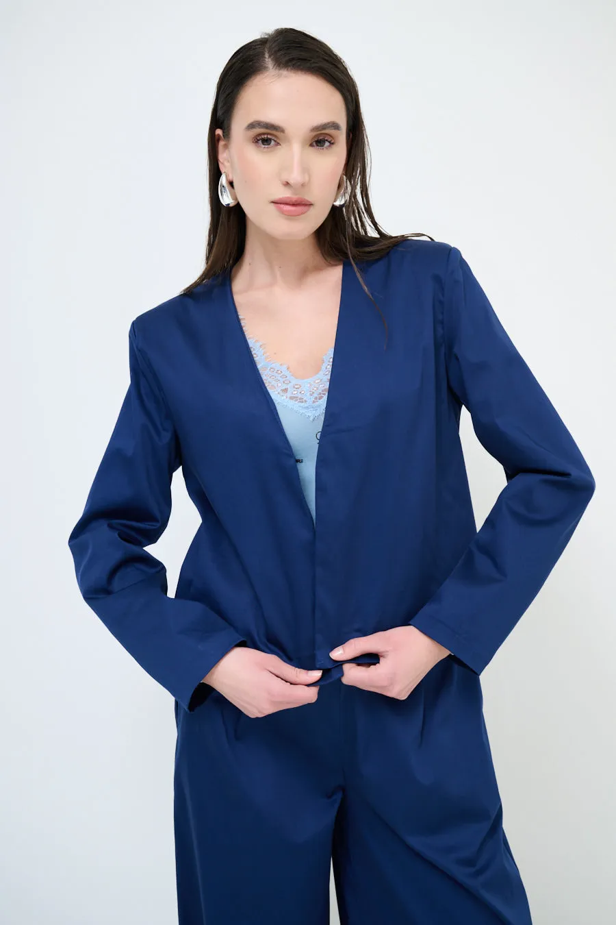 Minimalist open-front blazer wholesale