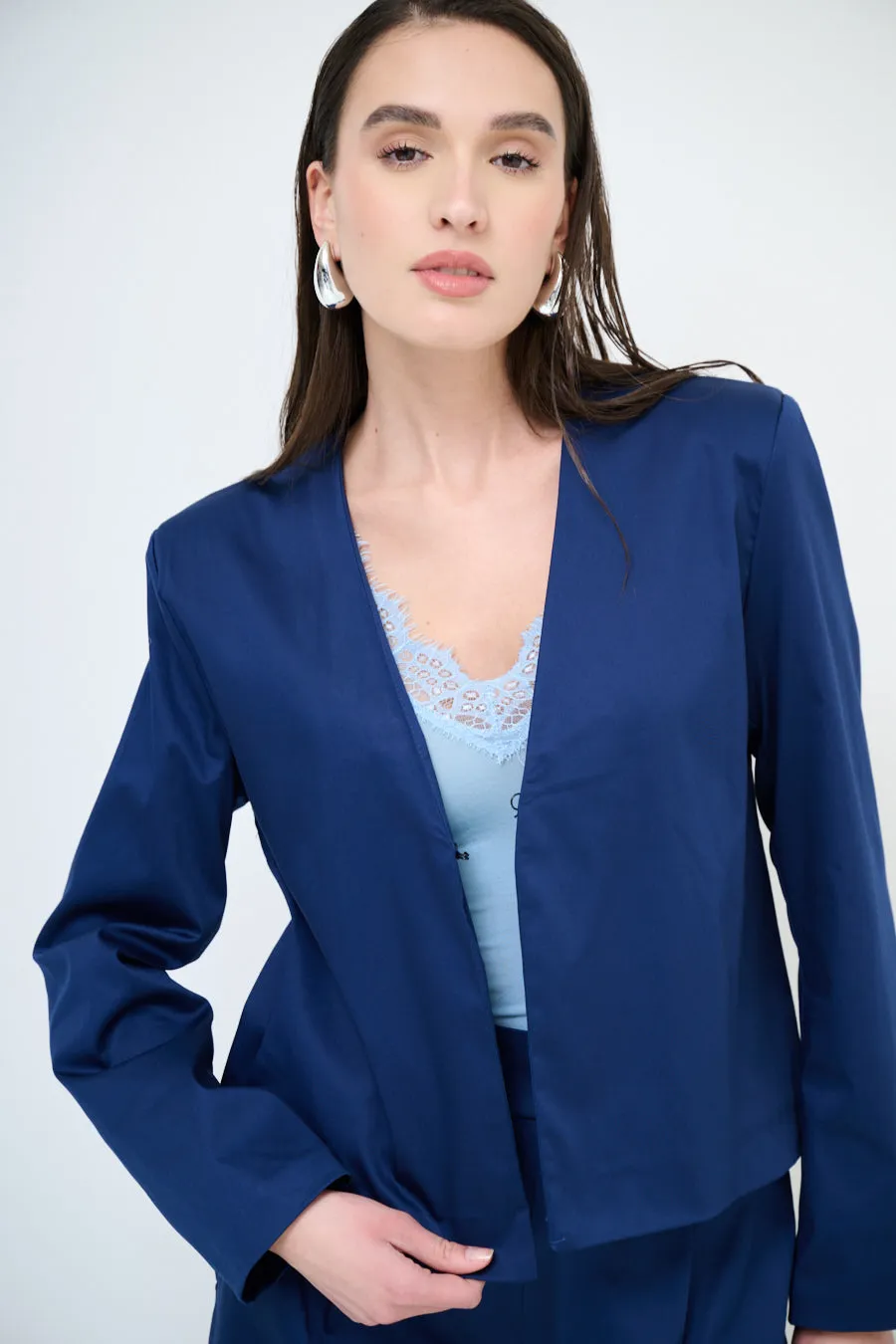 Minimalist open-front blazer wholesale