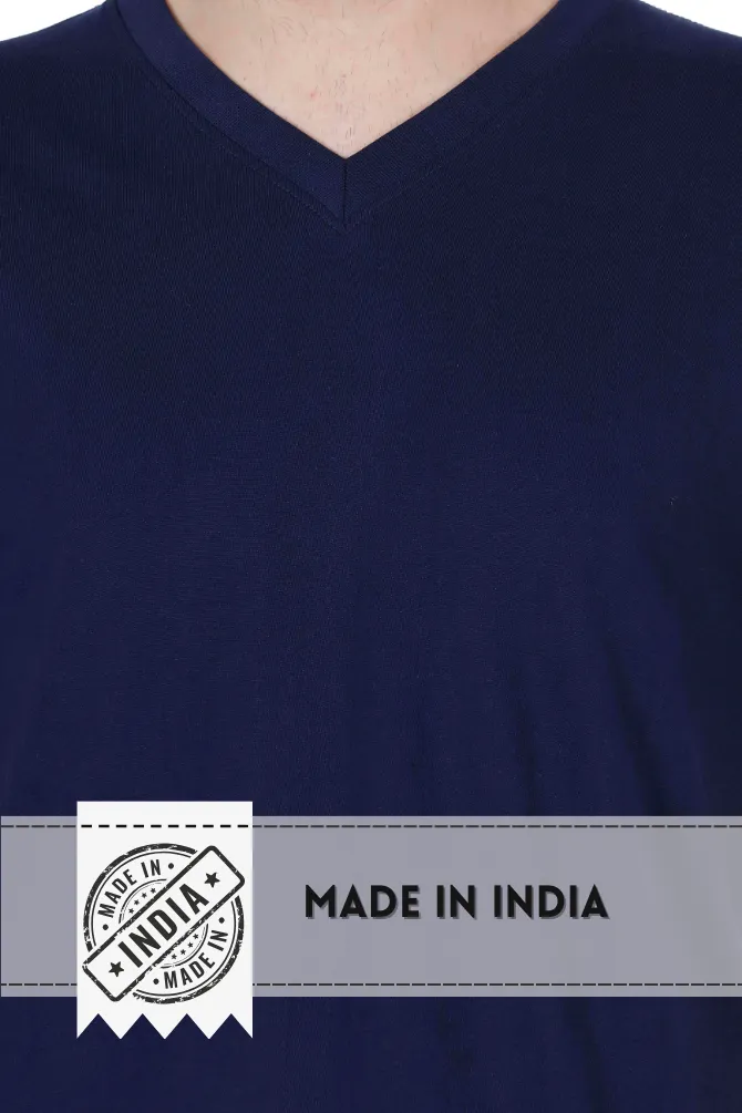 Navy Blue V Neck T-shirt for men