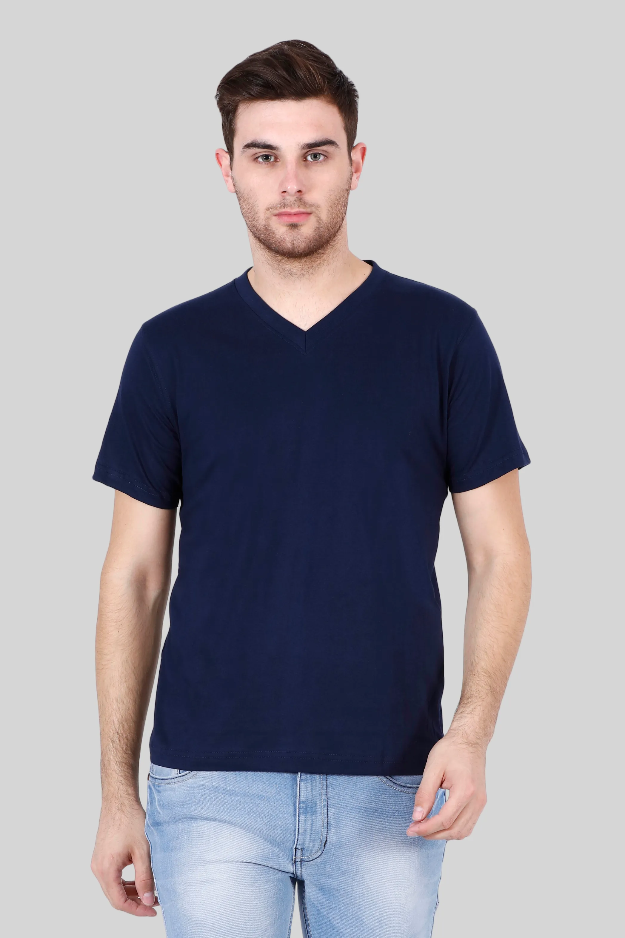 Navy Blue V Neck T-shirt for men