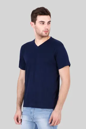 Navy Blue V Neck T-shirt for men