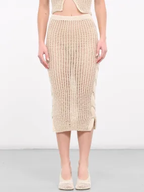 Open Knit Midi Skirt (KNIT-12-BEIGE)