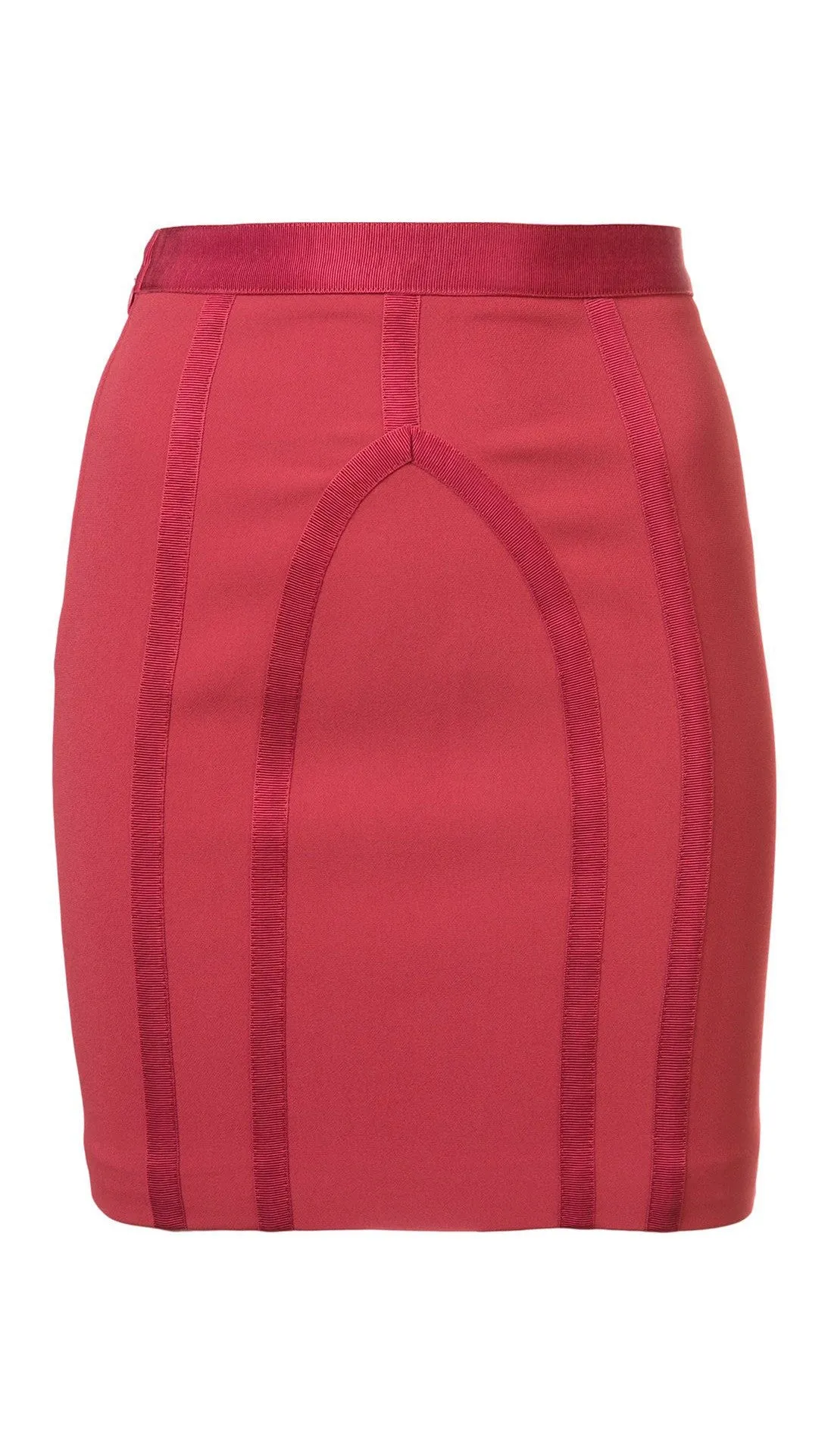 paneled stitch detail skirt