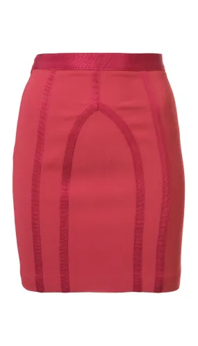 paneled stitch detail skirt