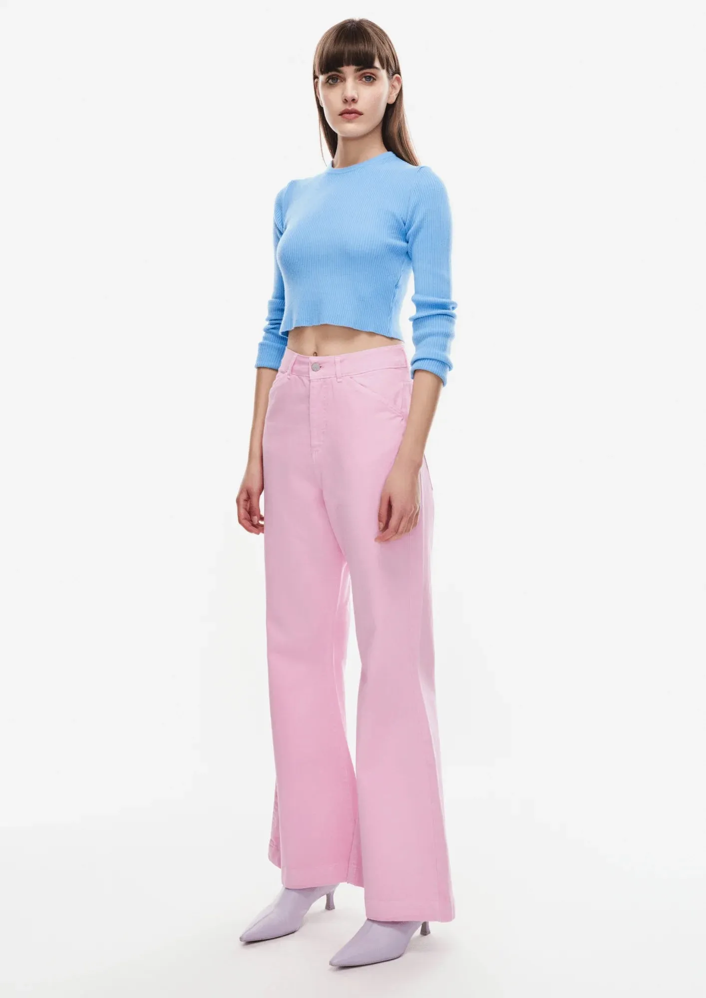 PINK FLARED JEANS