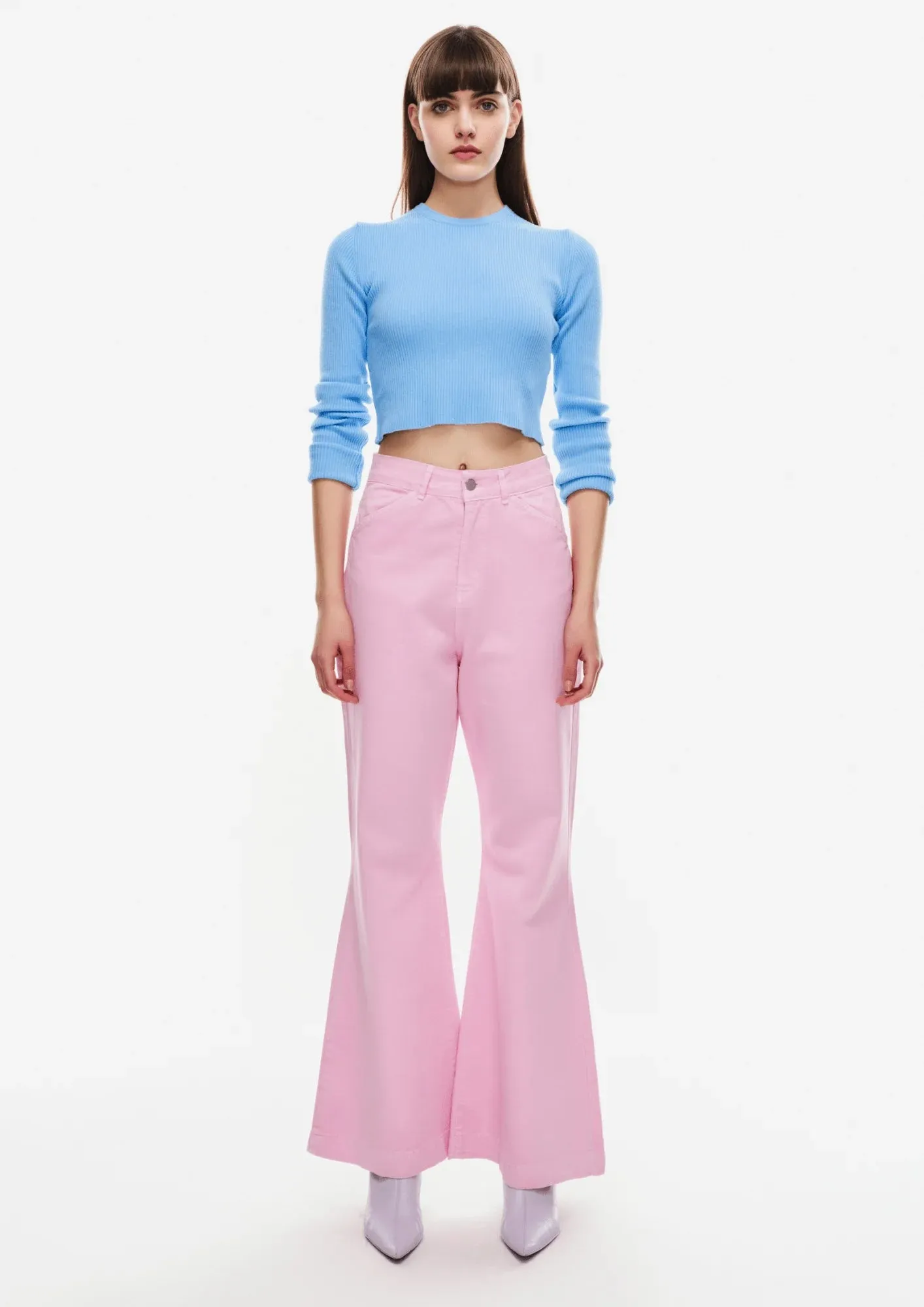 PINK FLARED JEANS