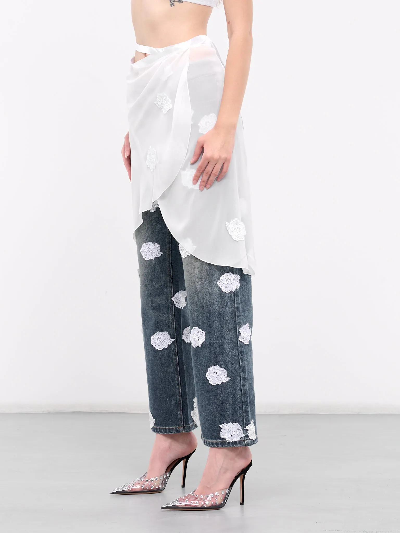 Polka Dot Wrap Skirt (SK024B-WHITE)