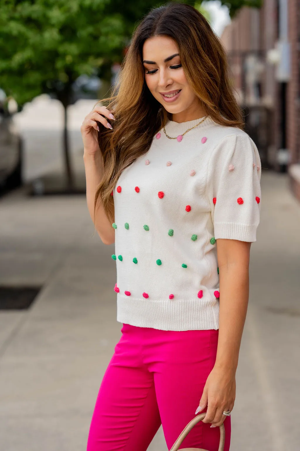 Pom Pom Knit Tee