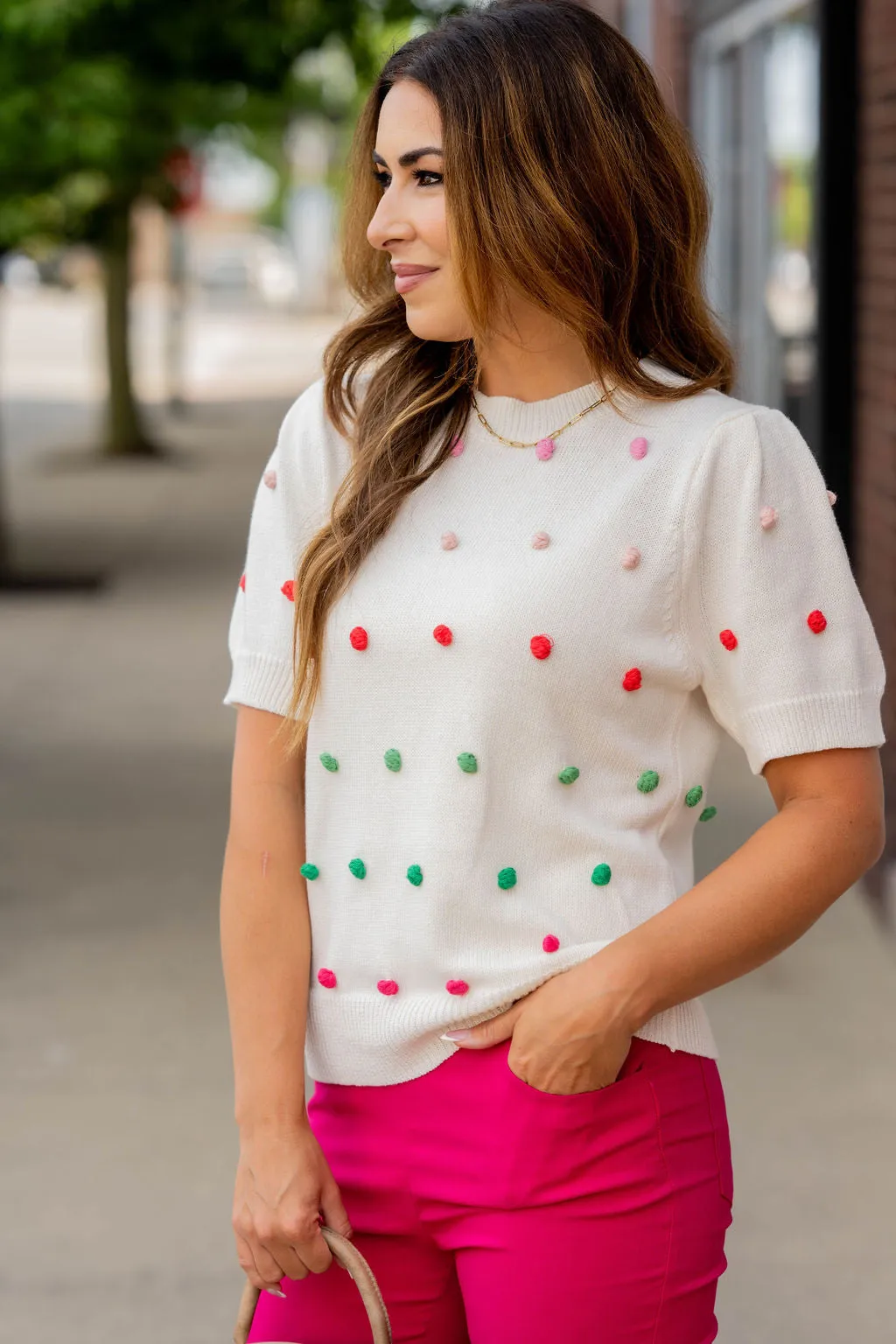 Pom Pom Knit Tee