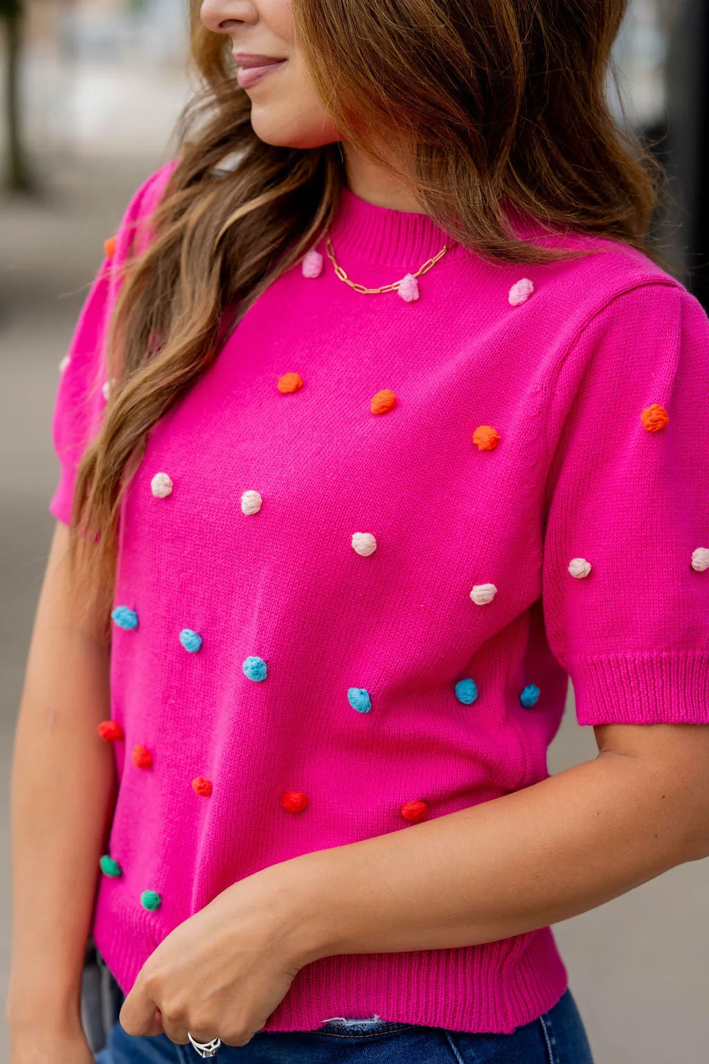 Pom Pom Knit Tee