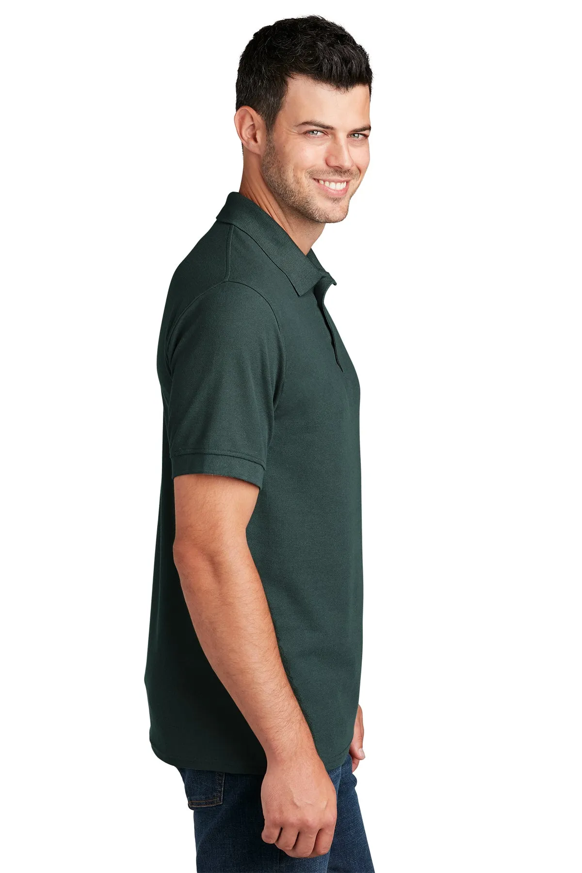 Port & Company Custom Pique Polos, Dark Green