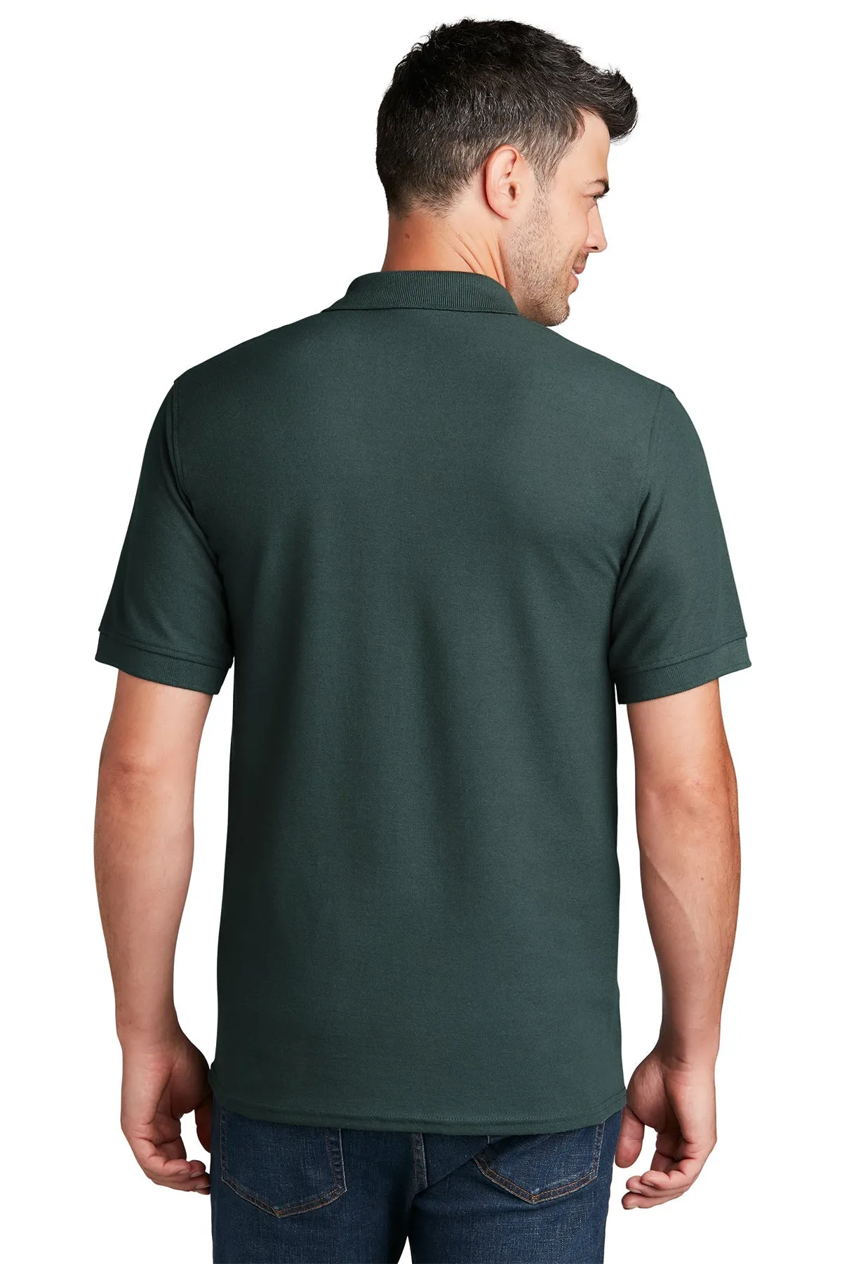 Port & Company Custom Pique Polos, Dark Green