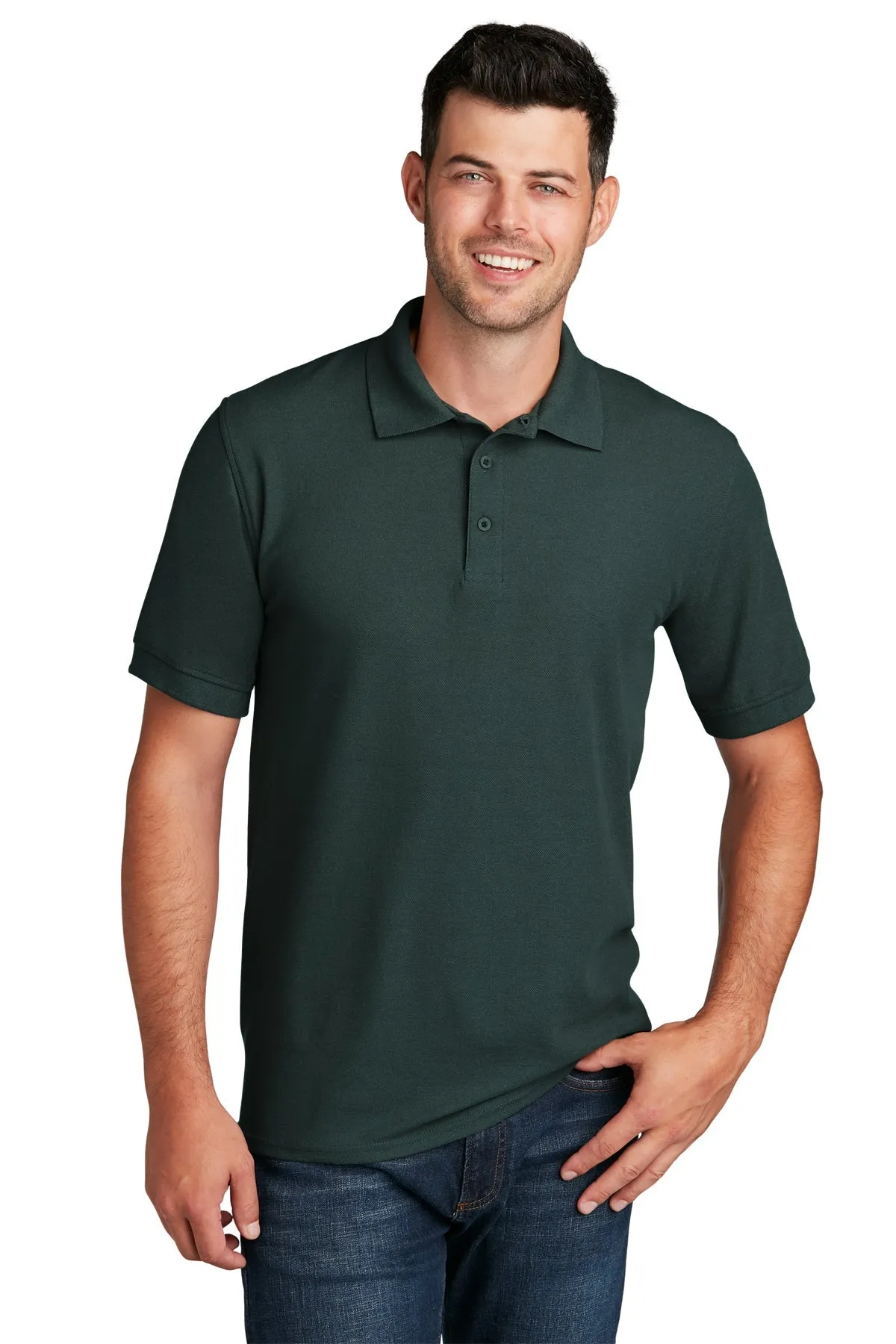 Port & Company Custom Pique Polos, Dark Green