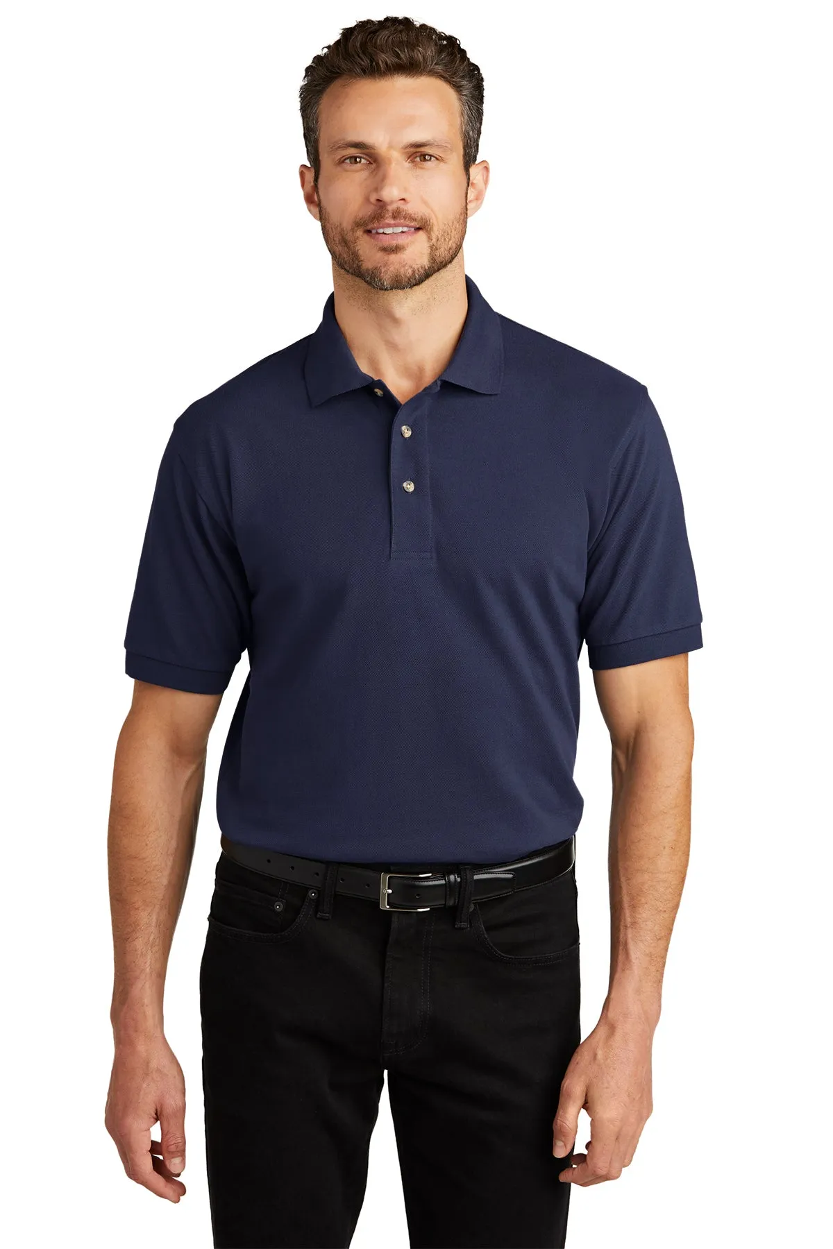 Port Authority Heavyweight Customized Cotton Pique Polos, Navy