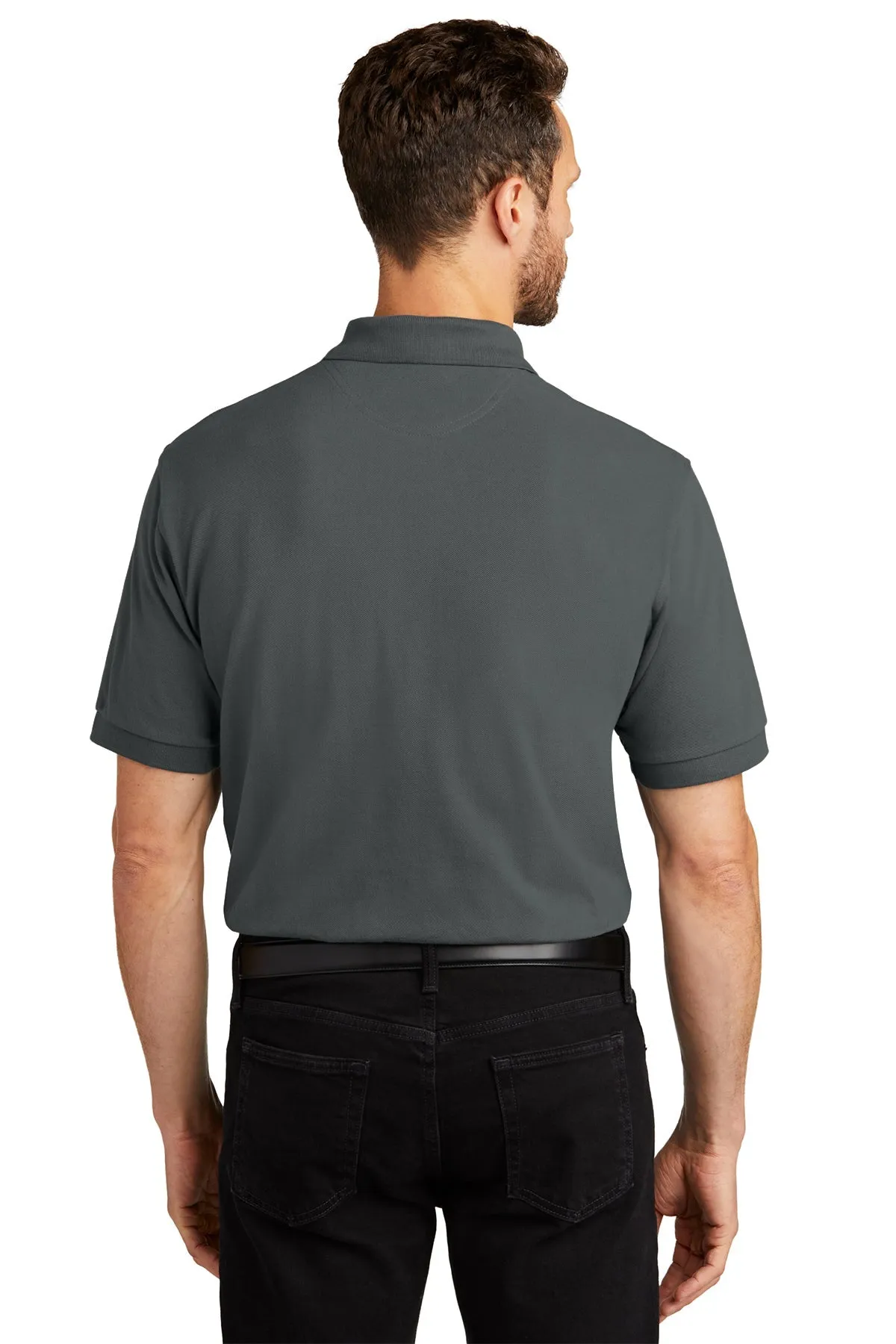 Port Authority Heavyweight Customized Cotton Pique Polos, Steel Grey