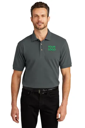 Port Authority Heavyweight Customized Cotton Pique Polos, Steel Grey