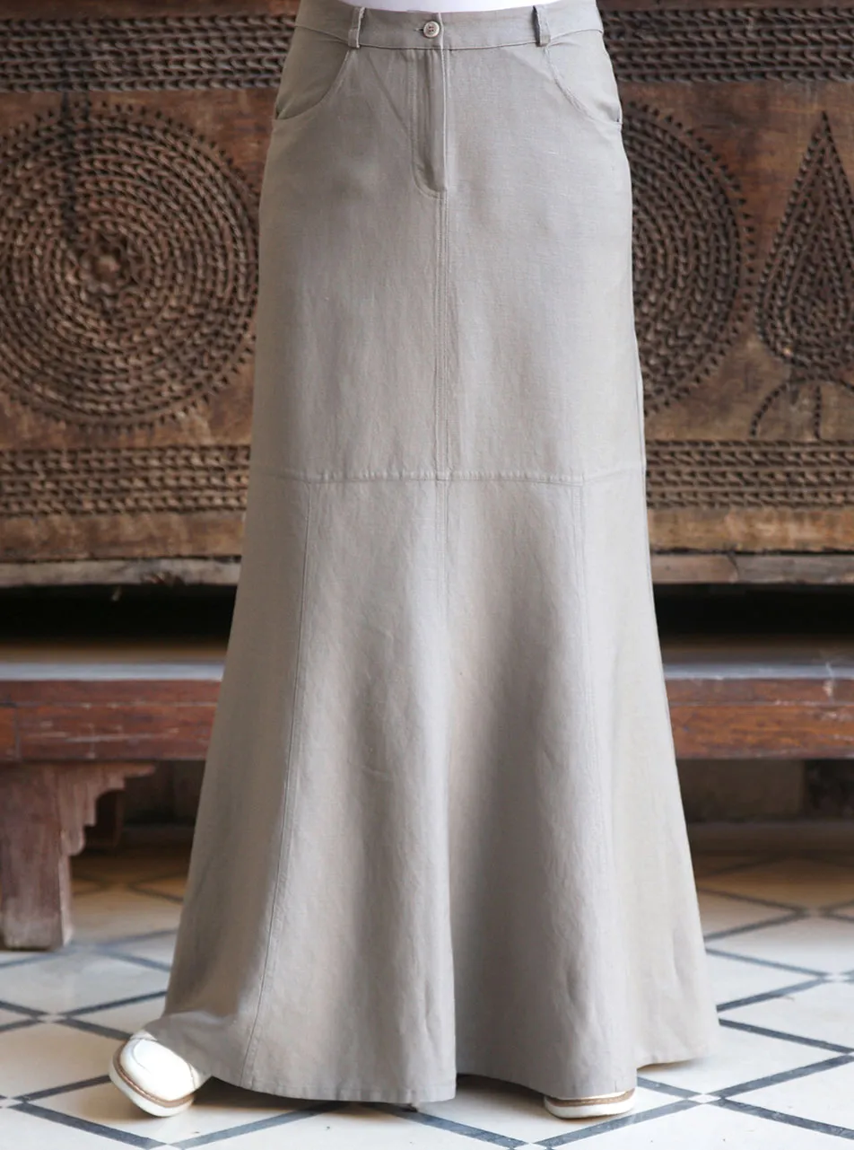 Pouch Pocket Linen Skirt