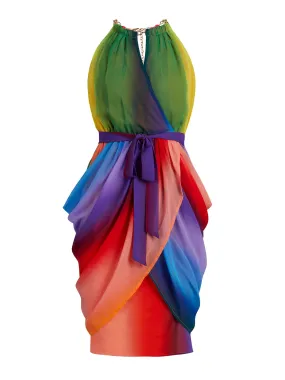 Rainbow Draped Dress