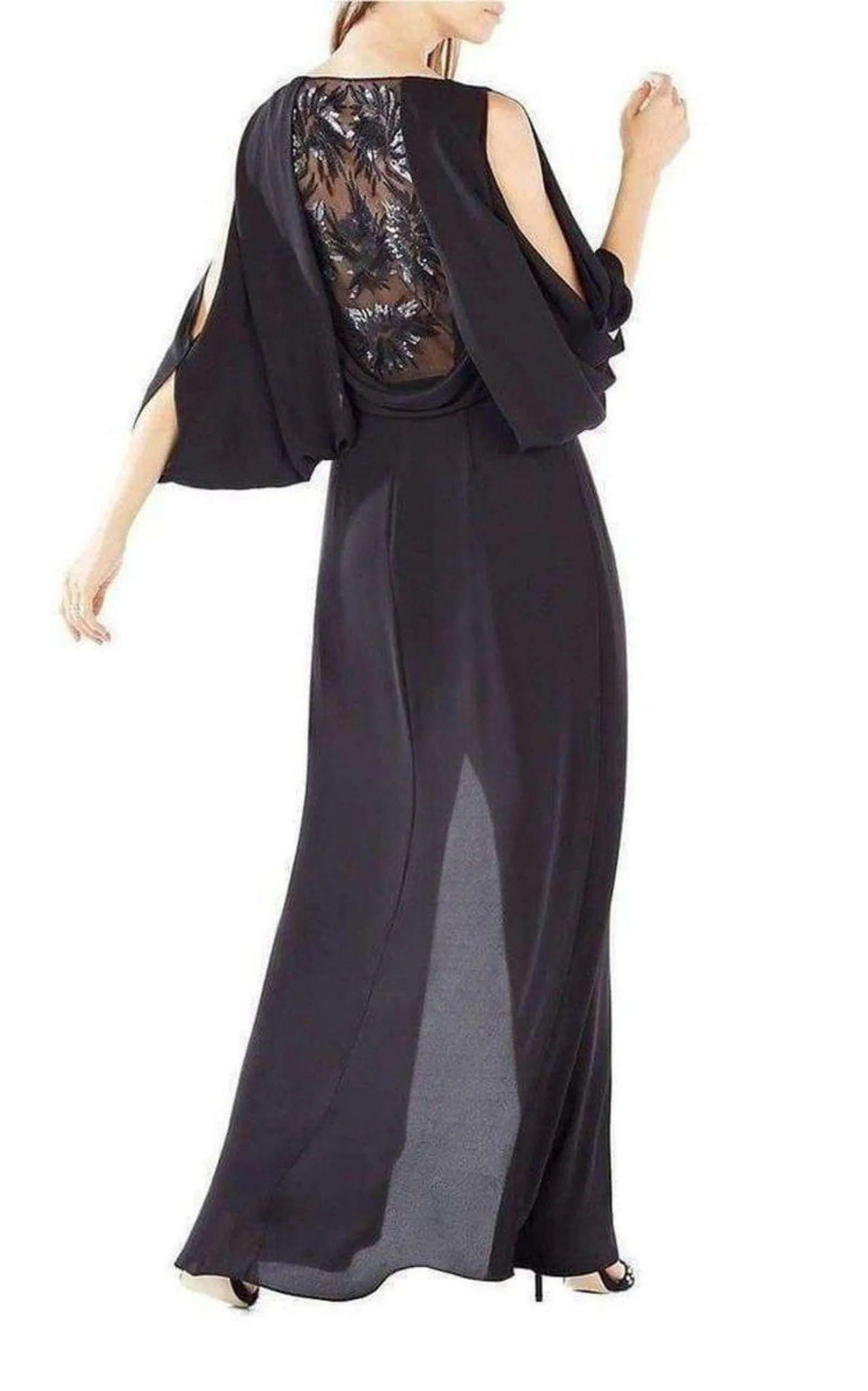 Rayah Sequin Embroidered Draped Gown