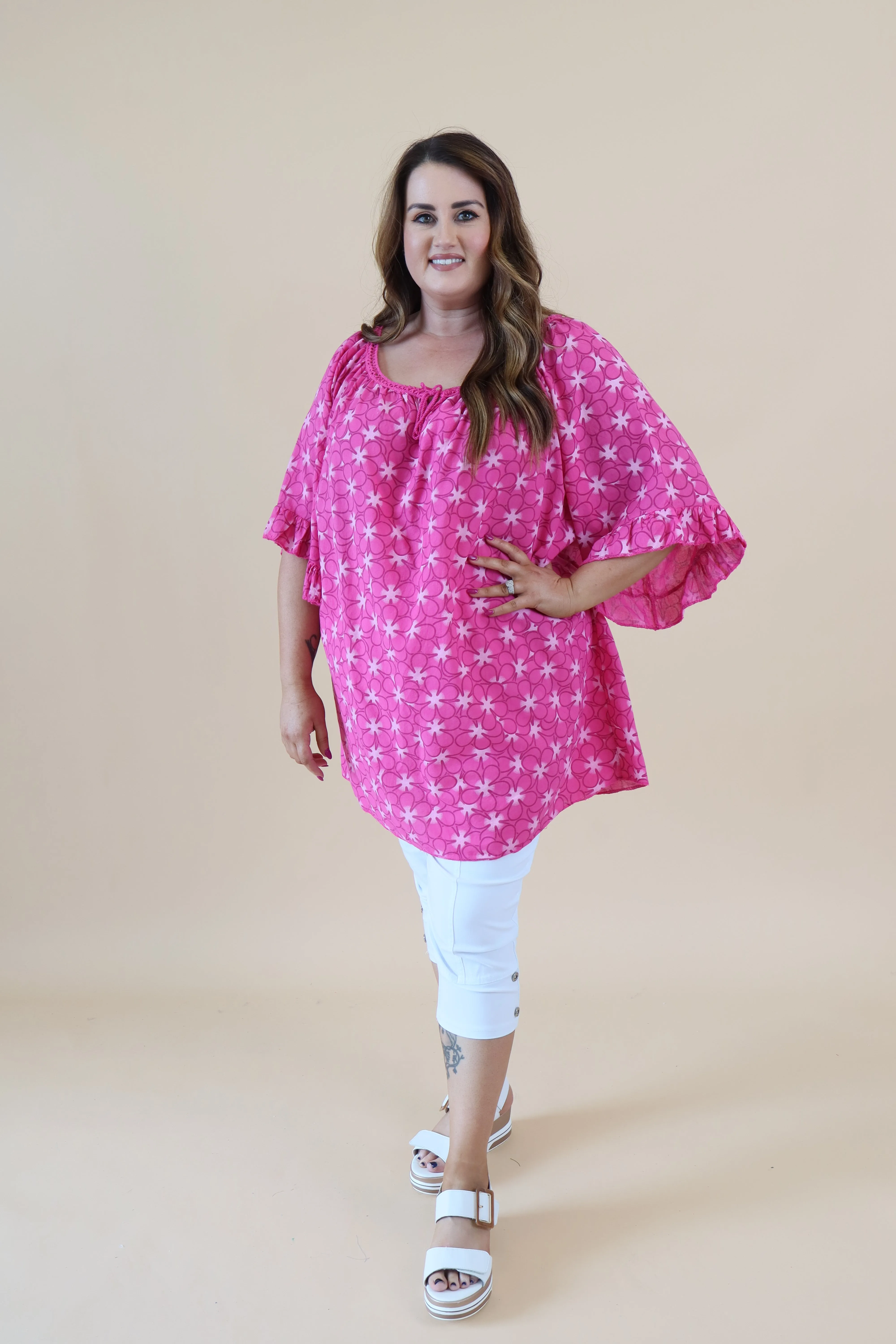 Rosie Printed Blouse in Pink