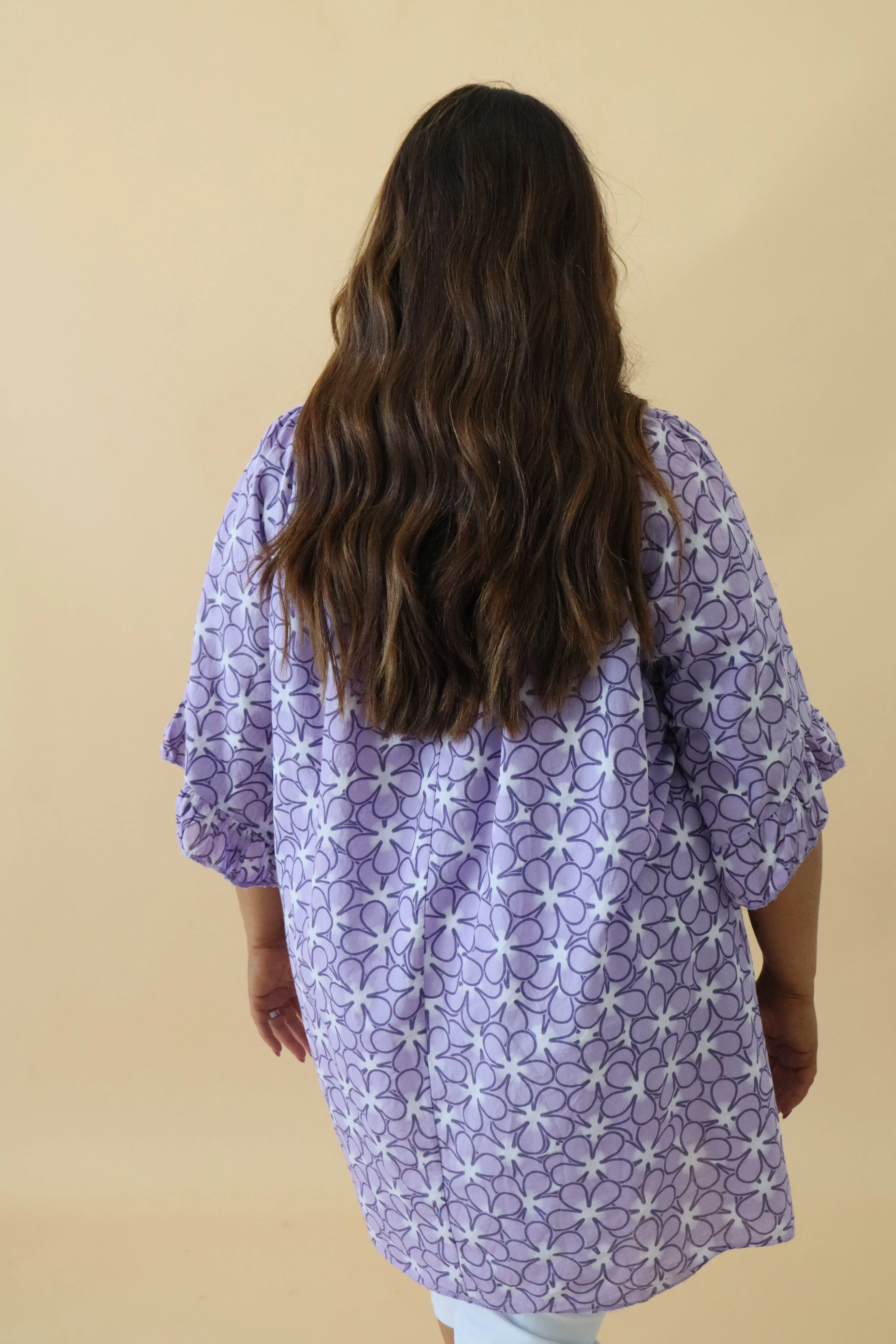 Rosie Printed Blouse in Purple