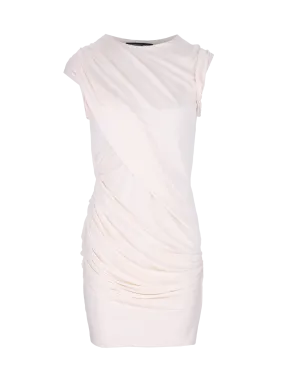 ruched draped silk-blend dress