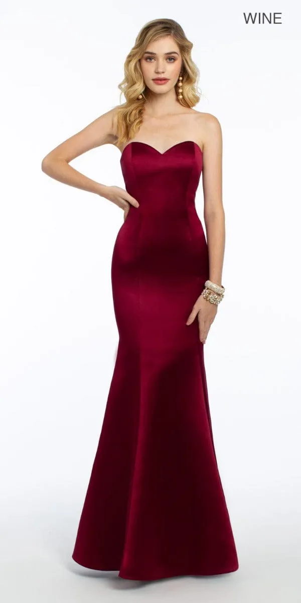 Satin Strapless Mermaid Dress - Plus