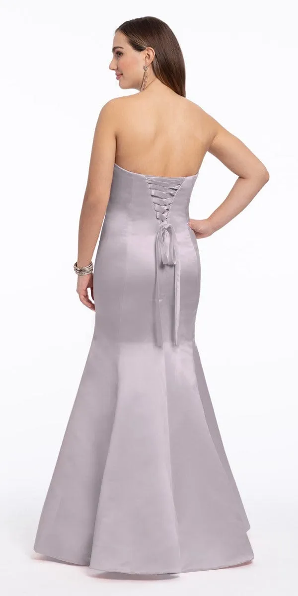 Satin Strapless Mermaid Dress - Plus