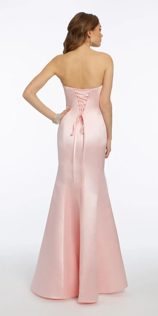 Satin Strapless Mermaid Dress - Plus