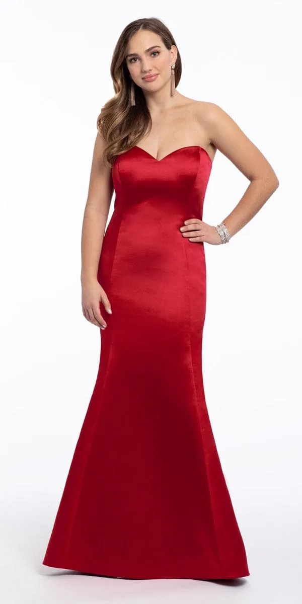 Satin Strapless Mermaid Dress - Plus