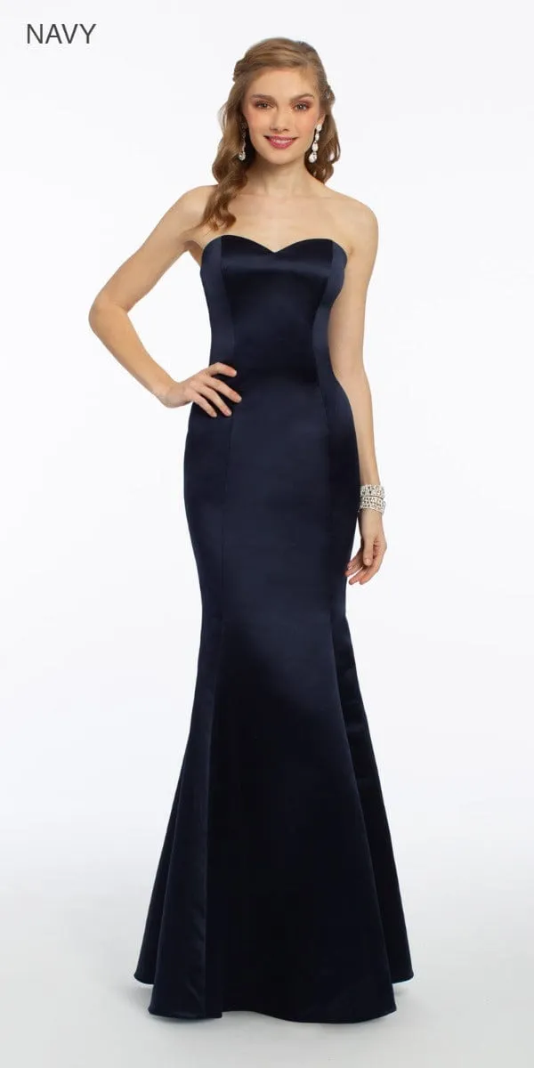 Satin Strapless Mermaid Dress - Plus