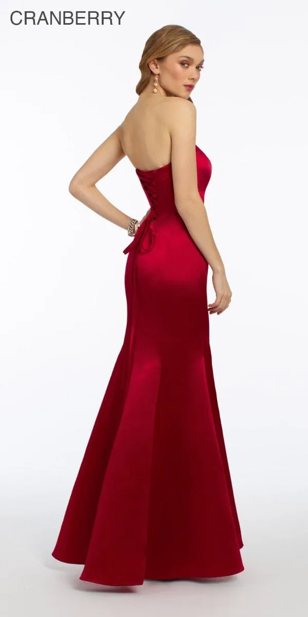 Satin Strapless Mermaid Dress - Plus