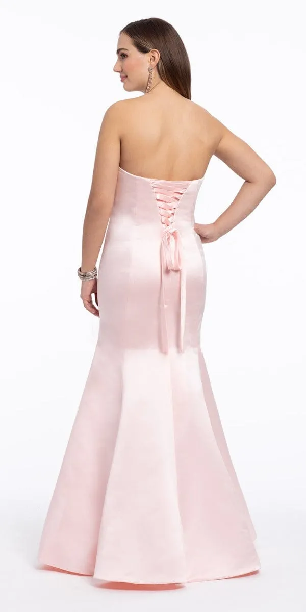 Satin Strapless Mermaid Dress - Plus