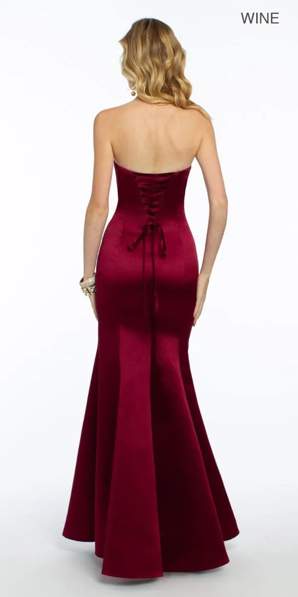 Satin Strapless Mermaid Dress - Plus