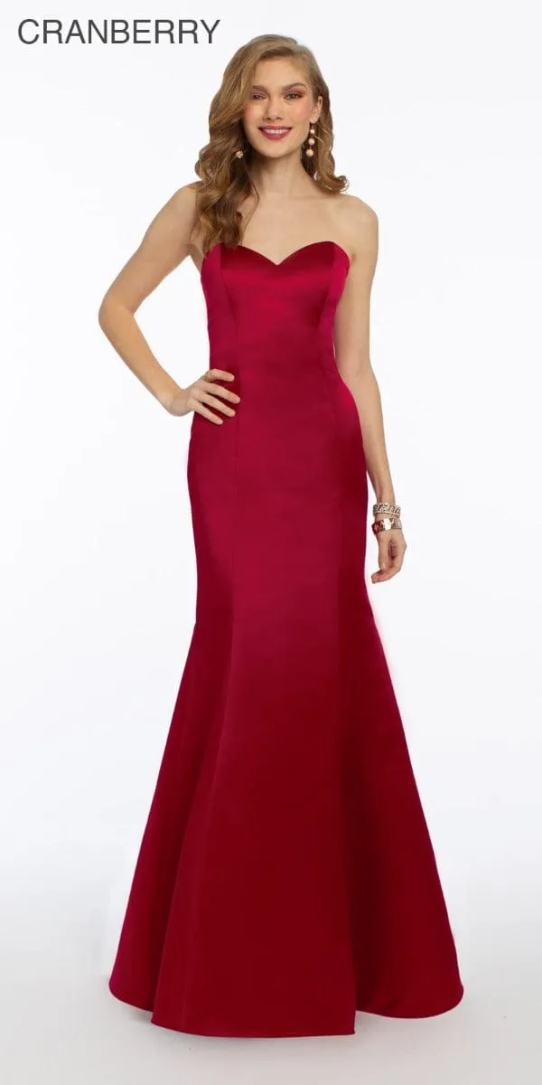 Satin Strapless Mermaid Dress - Plus