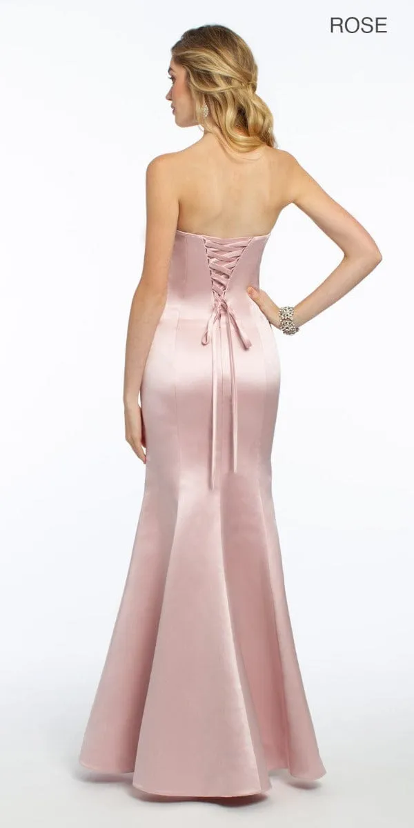 Satin Strapless Mermaid Dress - Plus