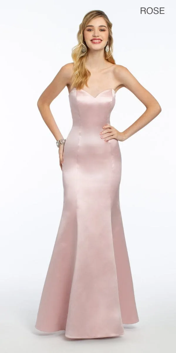 Satin Strapless Mermaid Dress - Plus