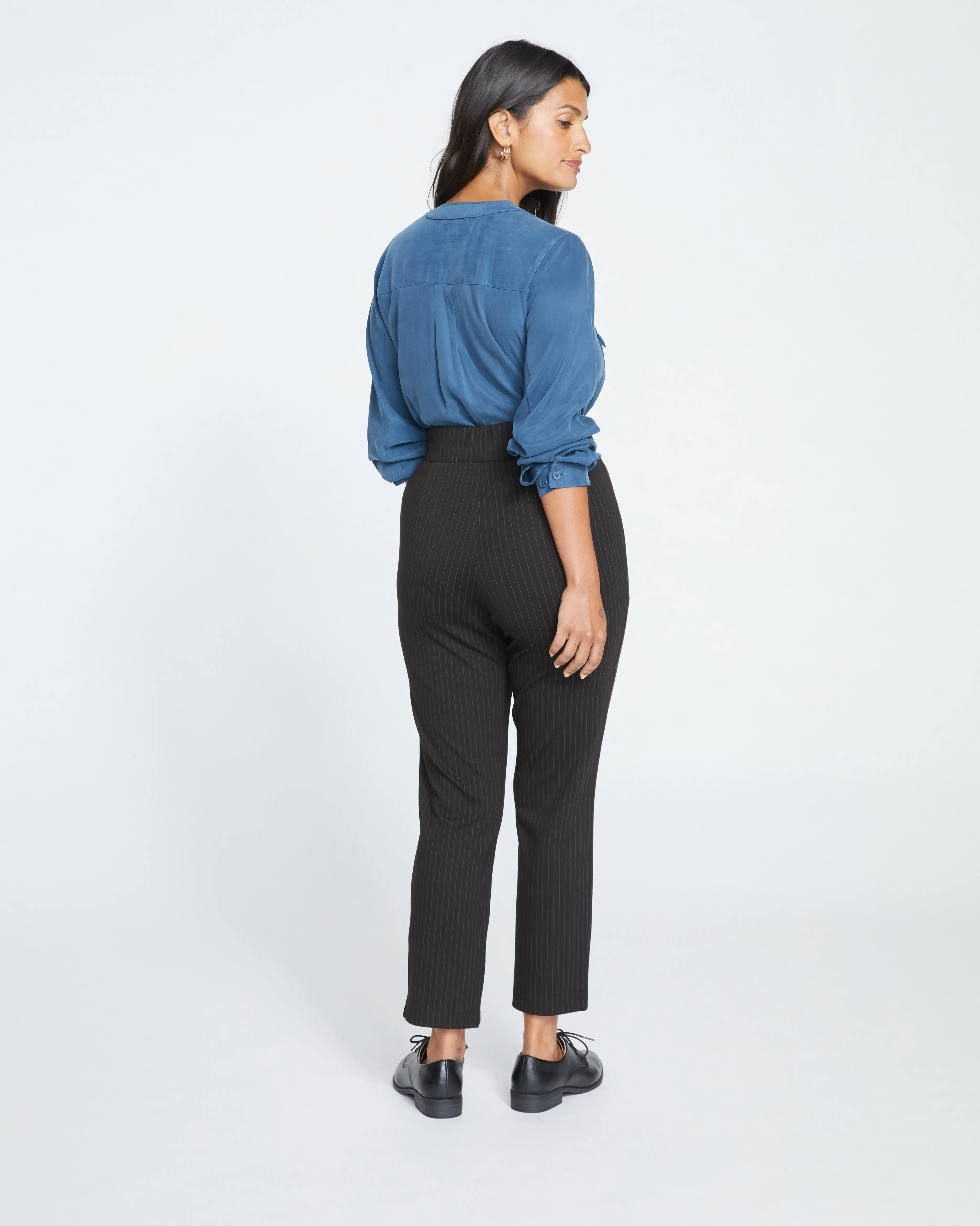 Smart Signature Ponte Pants - Slate Pinstripe