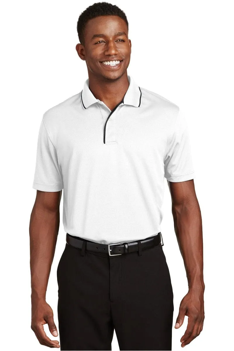 Sport-Tek K467: Dri-Mesh Polo with Tipped Collar and Piping